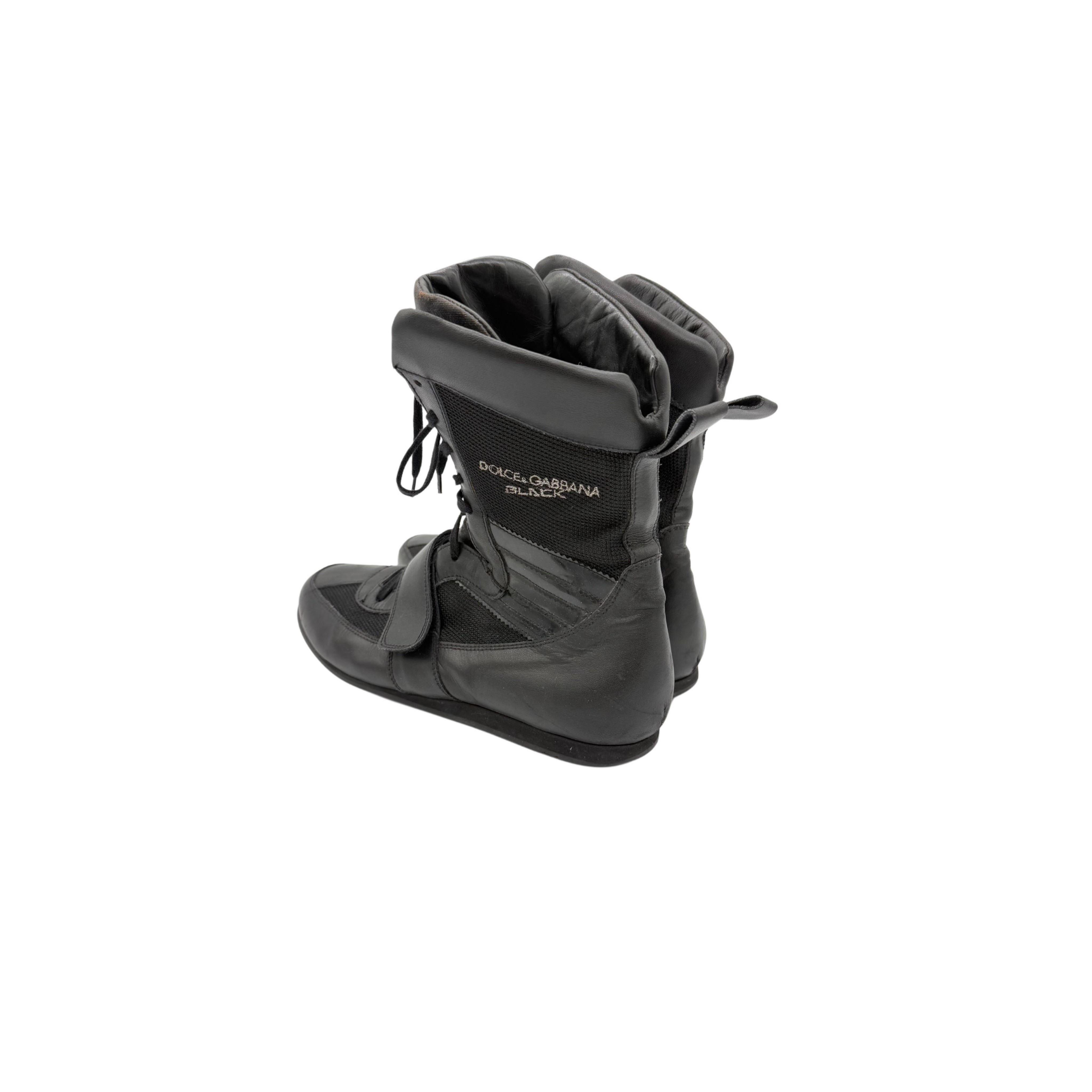 DOLCE AND GABBANA BLACK BIKER SHOES DOLCE AND GABBANA BLACK BIKER SHOES