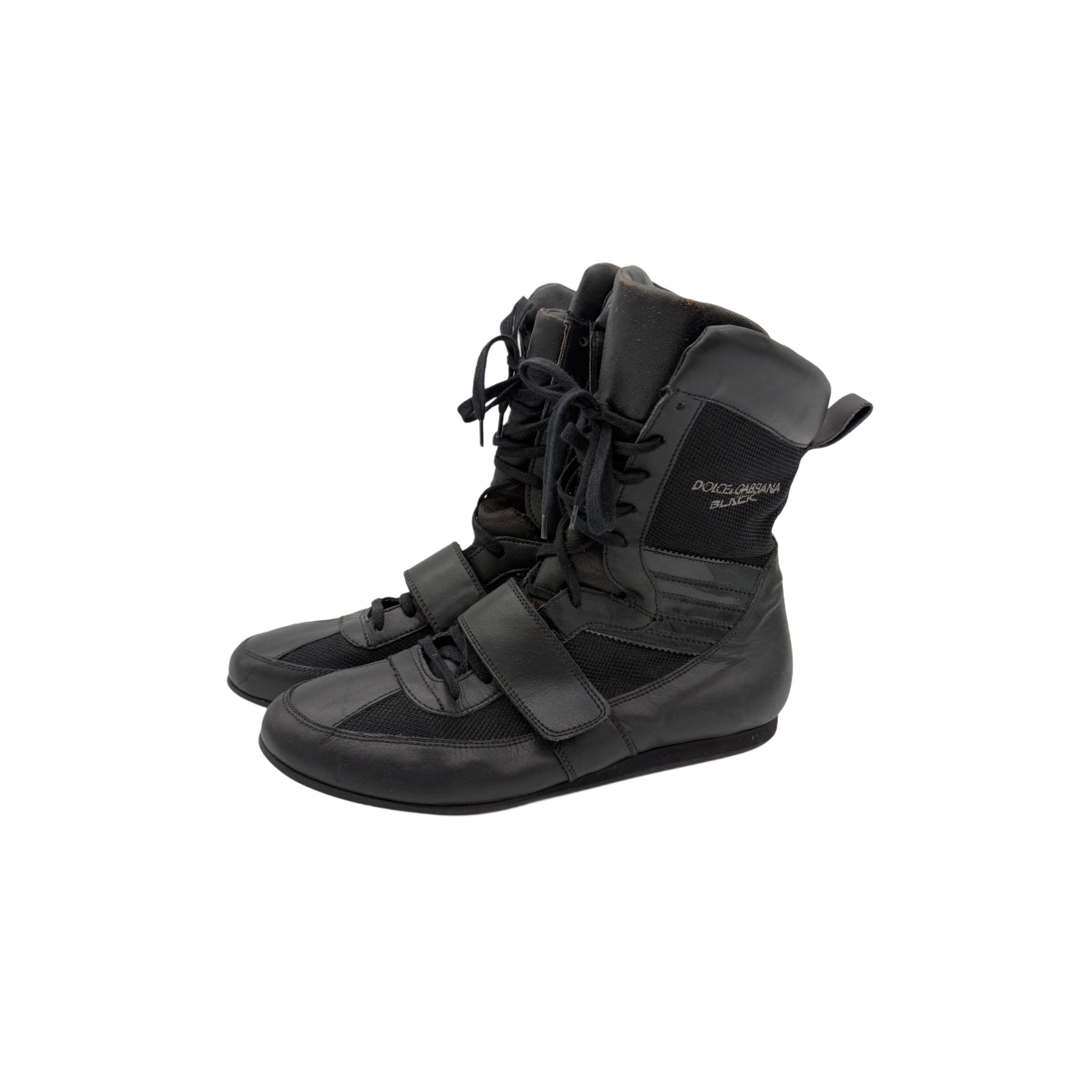 DOLCE AND GABBANA BLACK BIKER SHOES DOLCE AND GABBANA BLACK BIKER SHOES