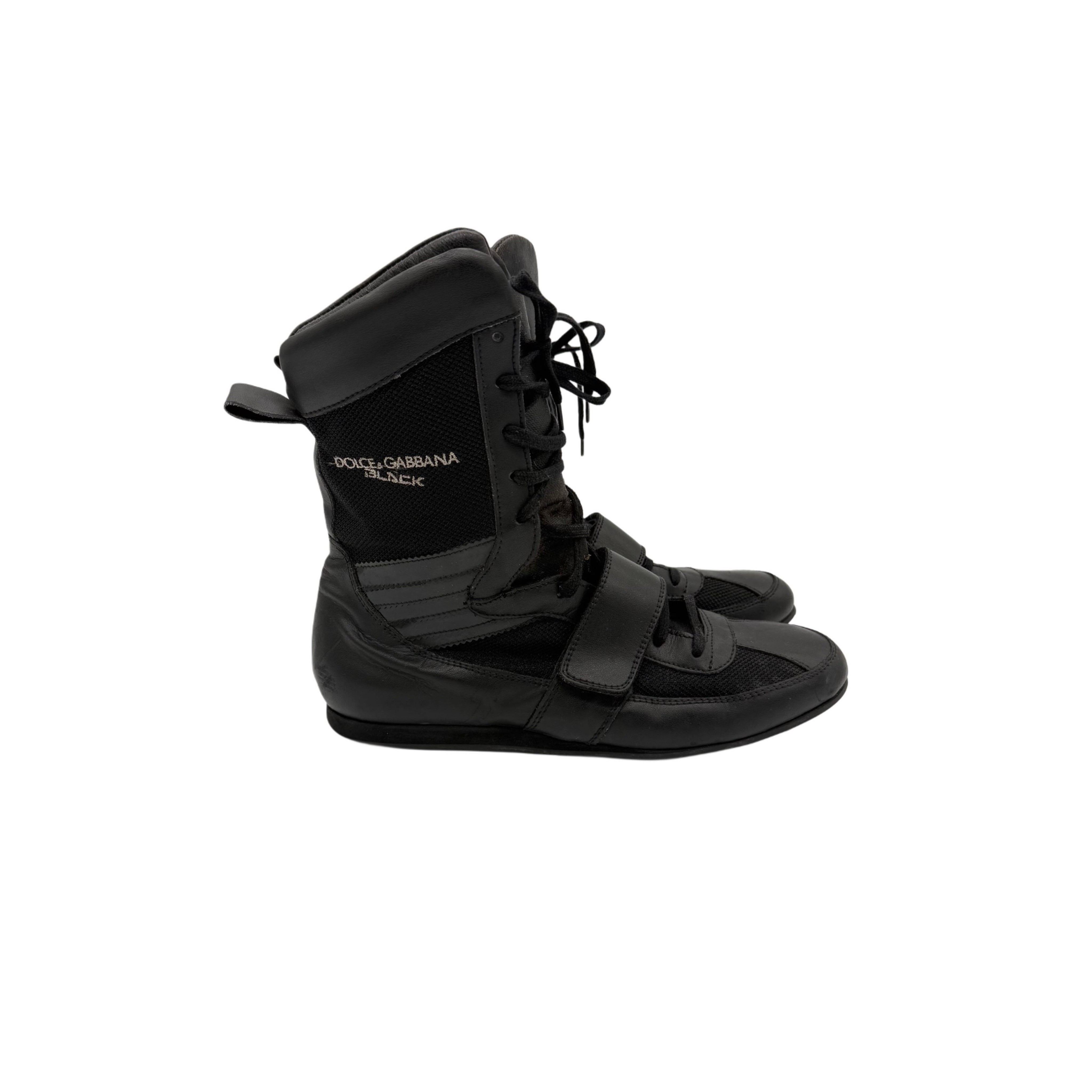 DOLCE AND GABBANA BLACK BIKER SHOES DOLCE AND GABBANA BLACK BIKER SHOES