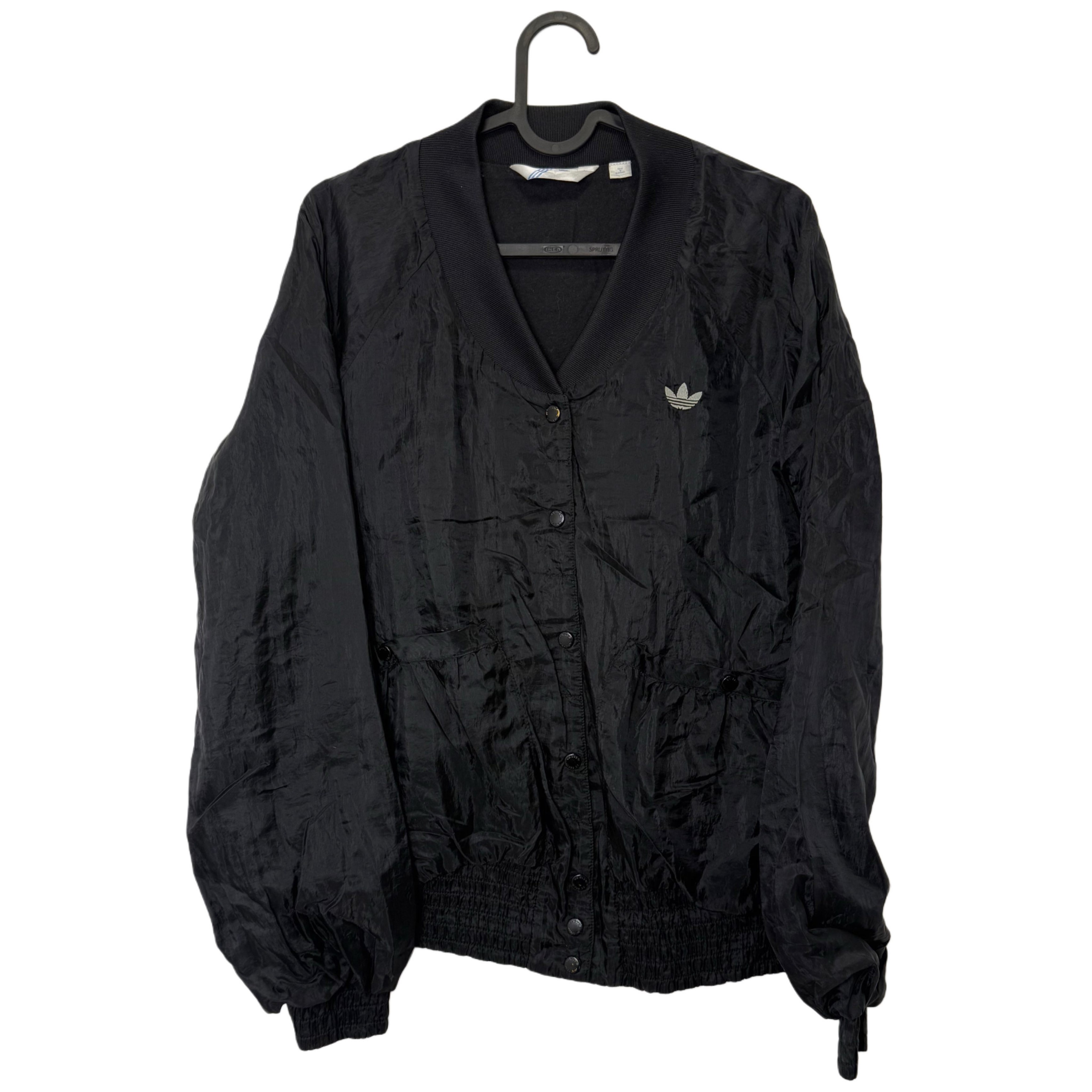 ADIDAS ORIGINALS BLACK BUTTON UP JAKCET ADIDAS ORIGINALS BLACK BUTTON UP JAKCET