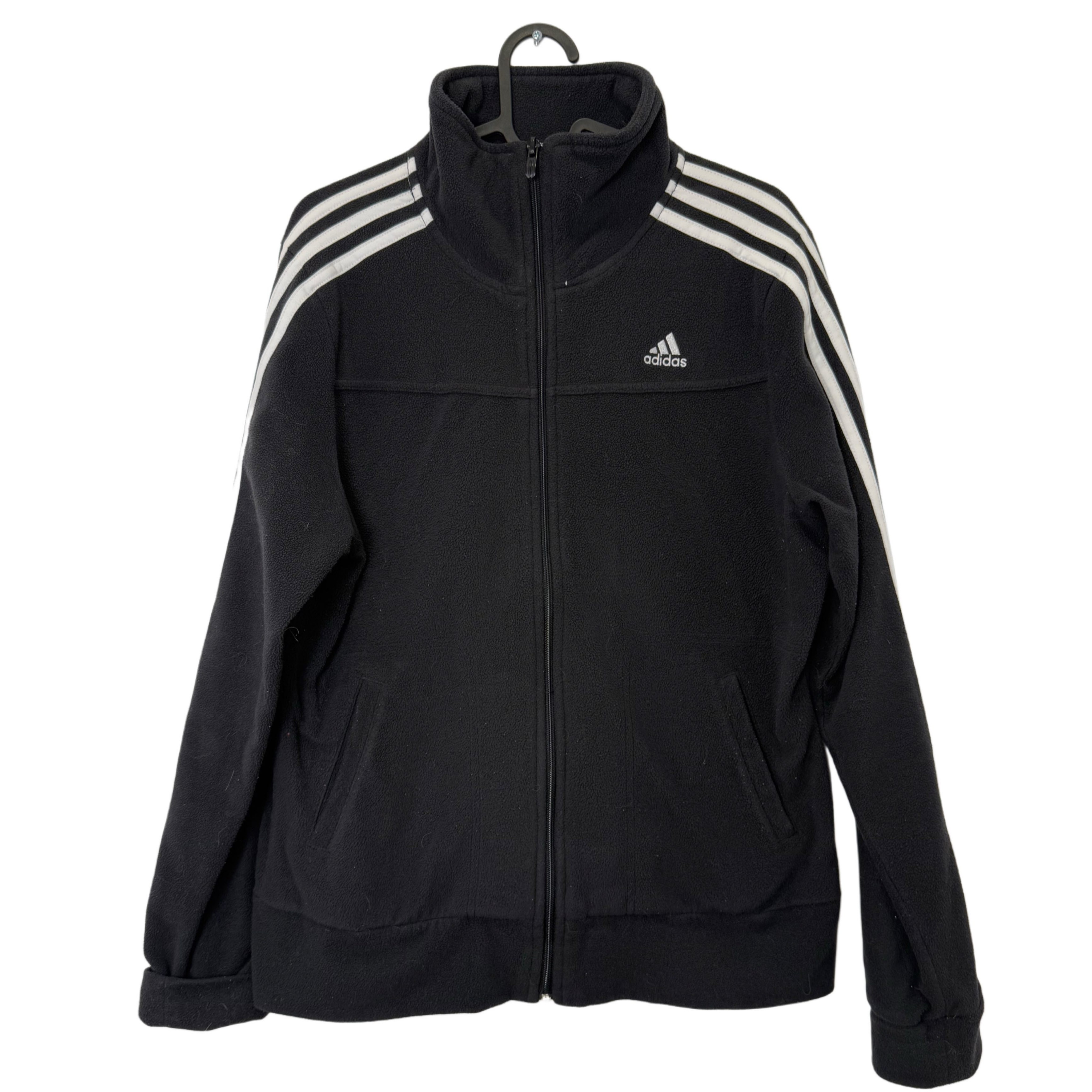 ADIDAS BLACK FLEECE JACKET ADIDAS BLACK FLEECE JACKET