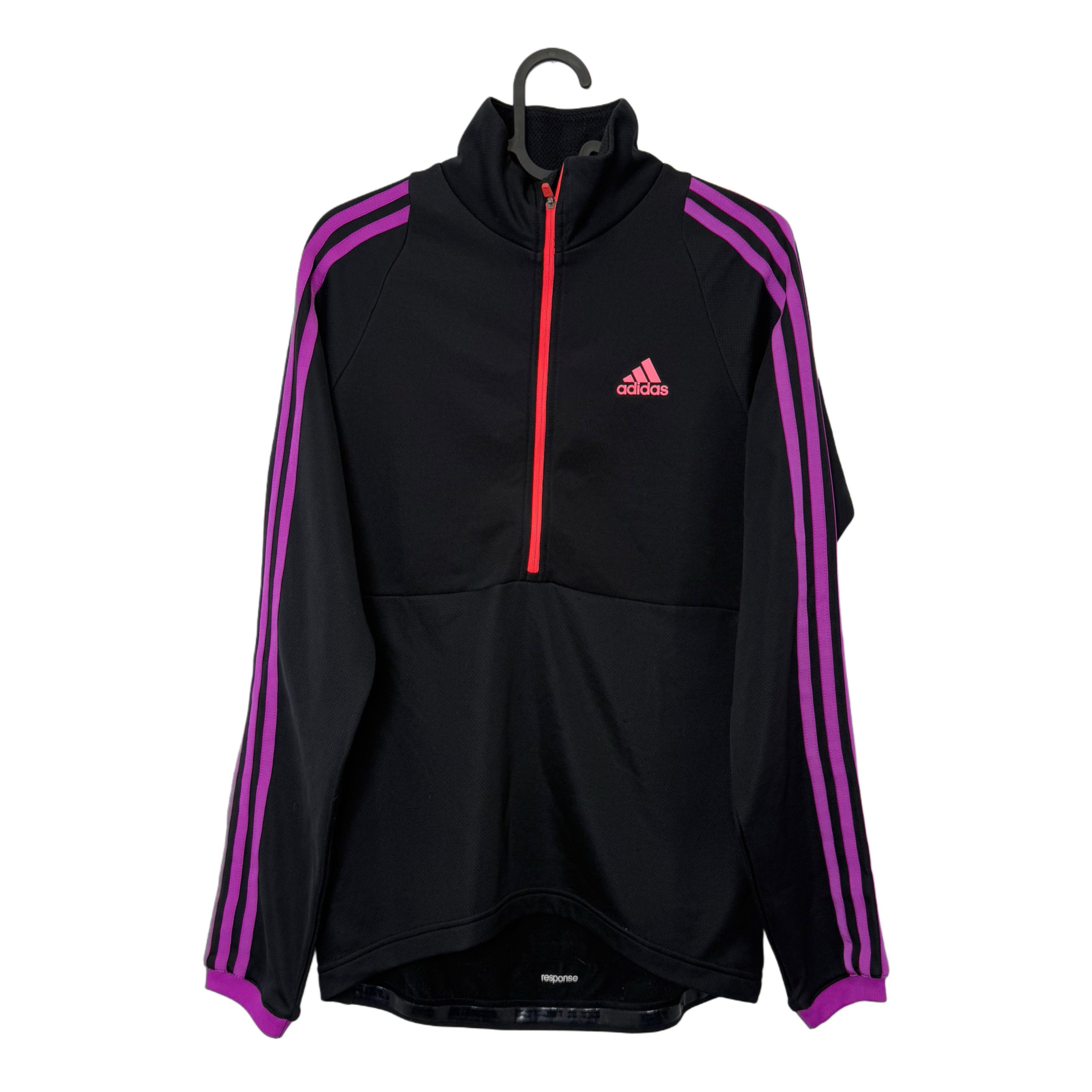 ADIDAS BLACK HALF ZIP JACKET ADIDAS BLACK HALF ZIP JACKET