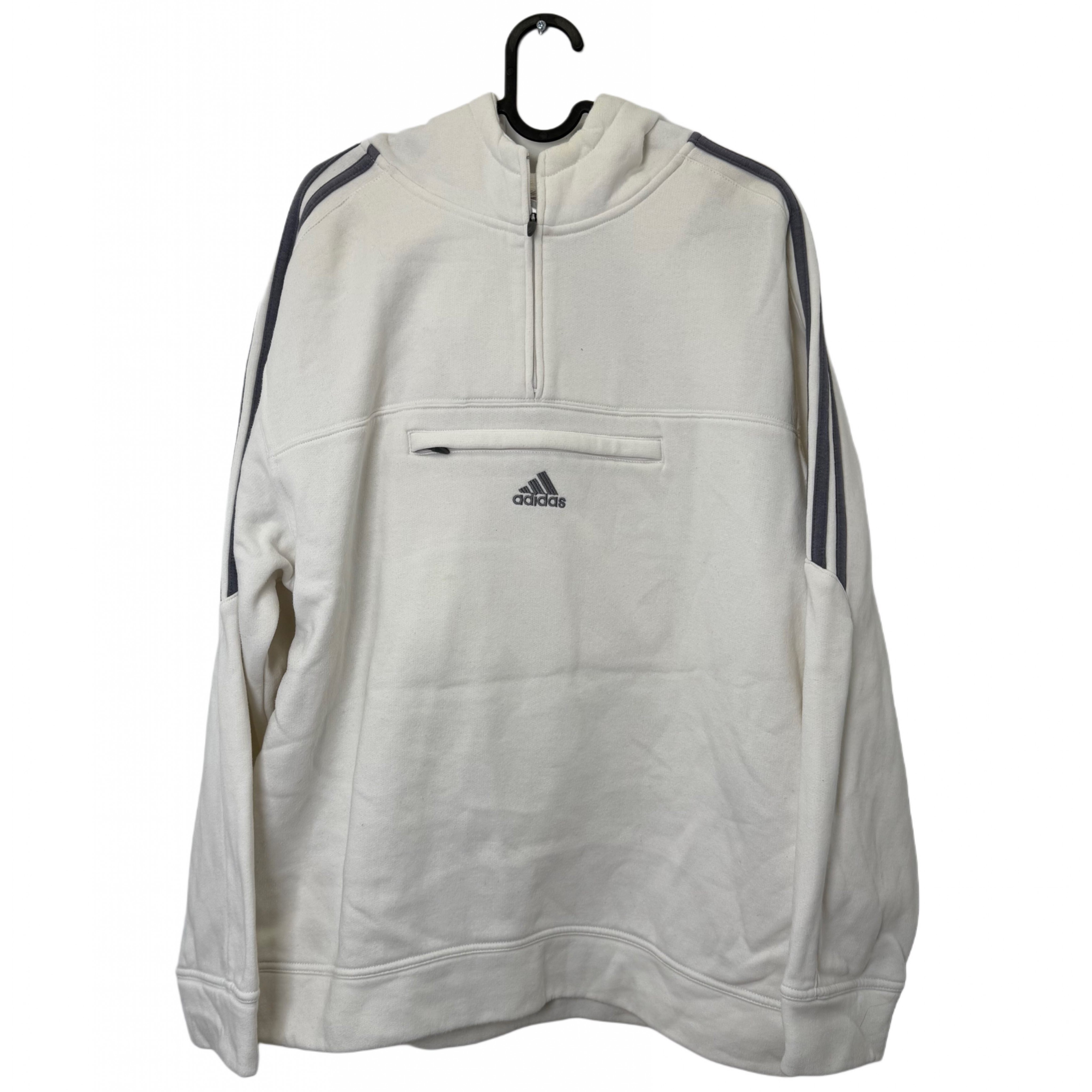 ADIDAS HALF ZIPPER HOODIE WHITE ADIDAS HALF ZIPPER HOODIE WHITE