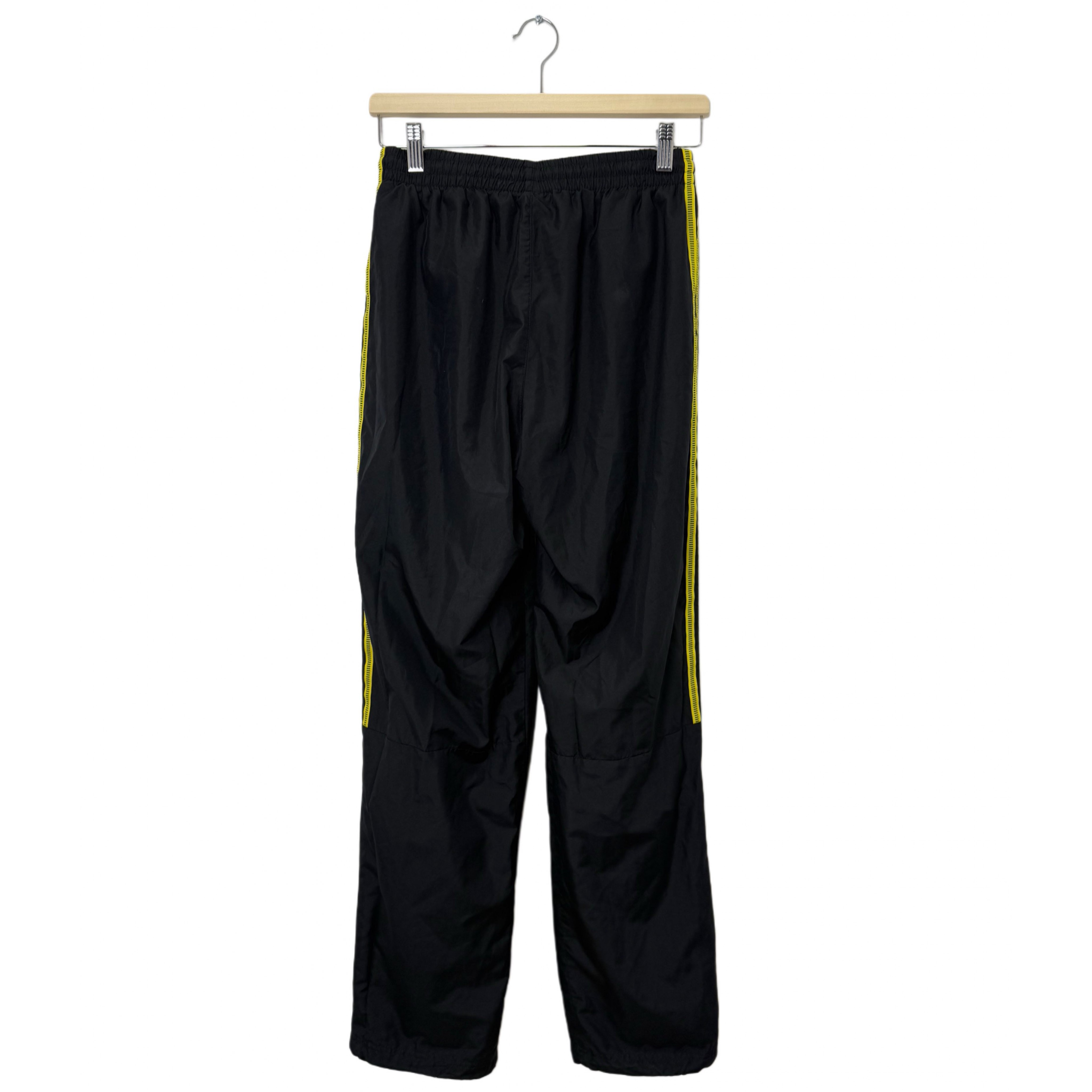 ADIDAS BLACK WITH YELLOW STRAPS TRACK PANTS ADIDAS BLACK WITH YELLOW STRAPS TRACK PANTS