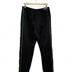 ADIDAS BLACK WITH GREEN STRAP TRACK PANTS
