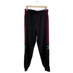 ADIDAS ORIGINALS BLACK WITH RED STRAPS TRACK PANTS