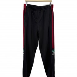 ADIDAS ORIGINALS BLACK WITH RED STRAPS TRACK PANTS