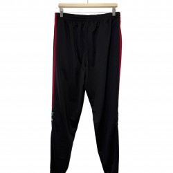 ADIDAS ORIGINALS BLACK WITH RED STRAPS TRACK PANTS