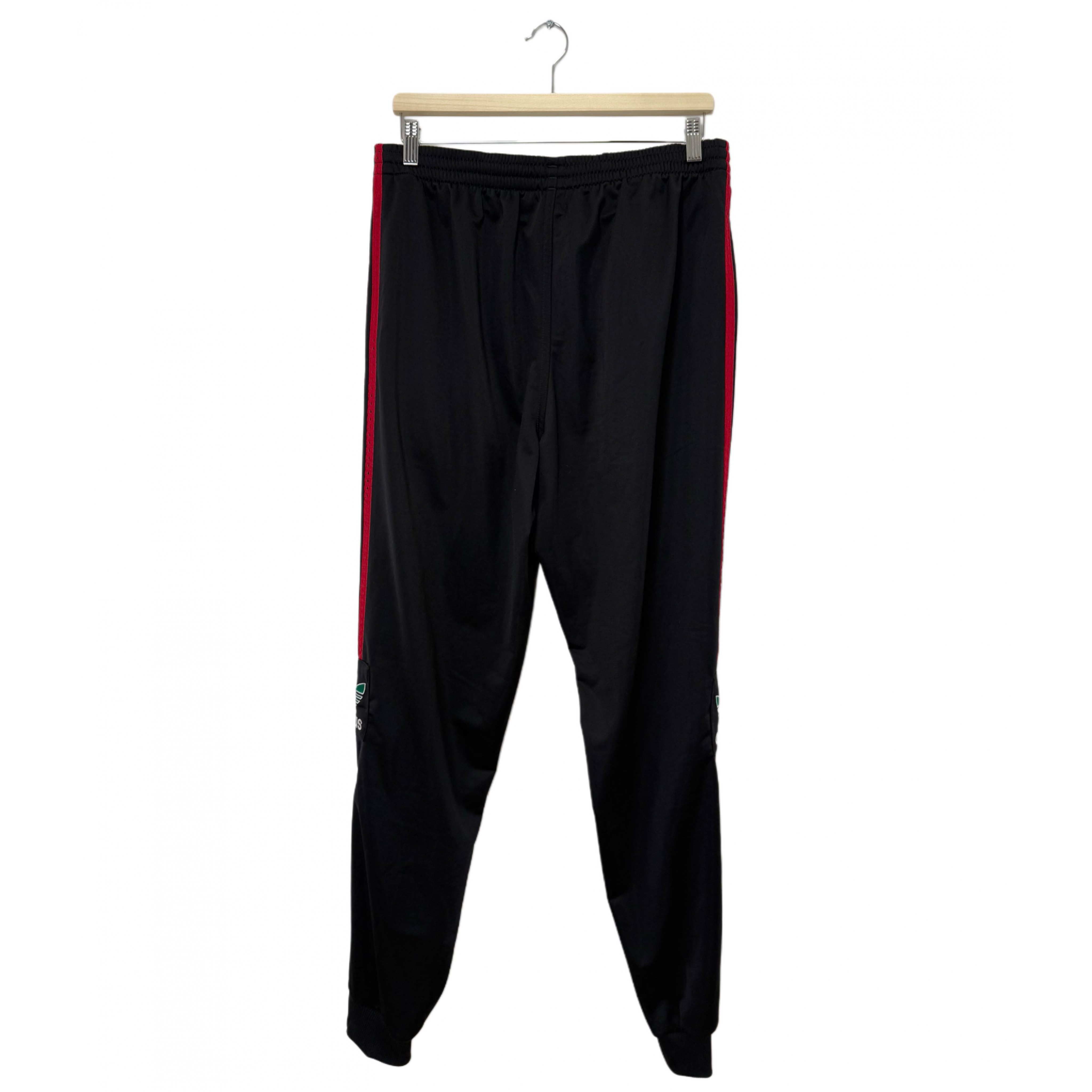 ADIDAS ORIGINALS BLACK WITH RED STRAPS TRACK PANTS ADIDAS ORIGINALS BLACK WITH RED STRAPS TRACK PANTS