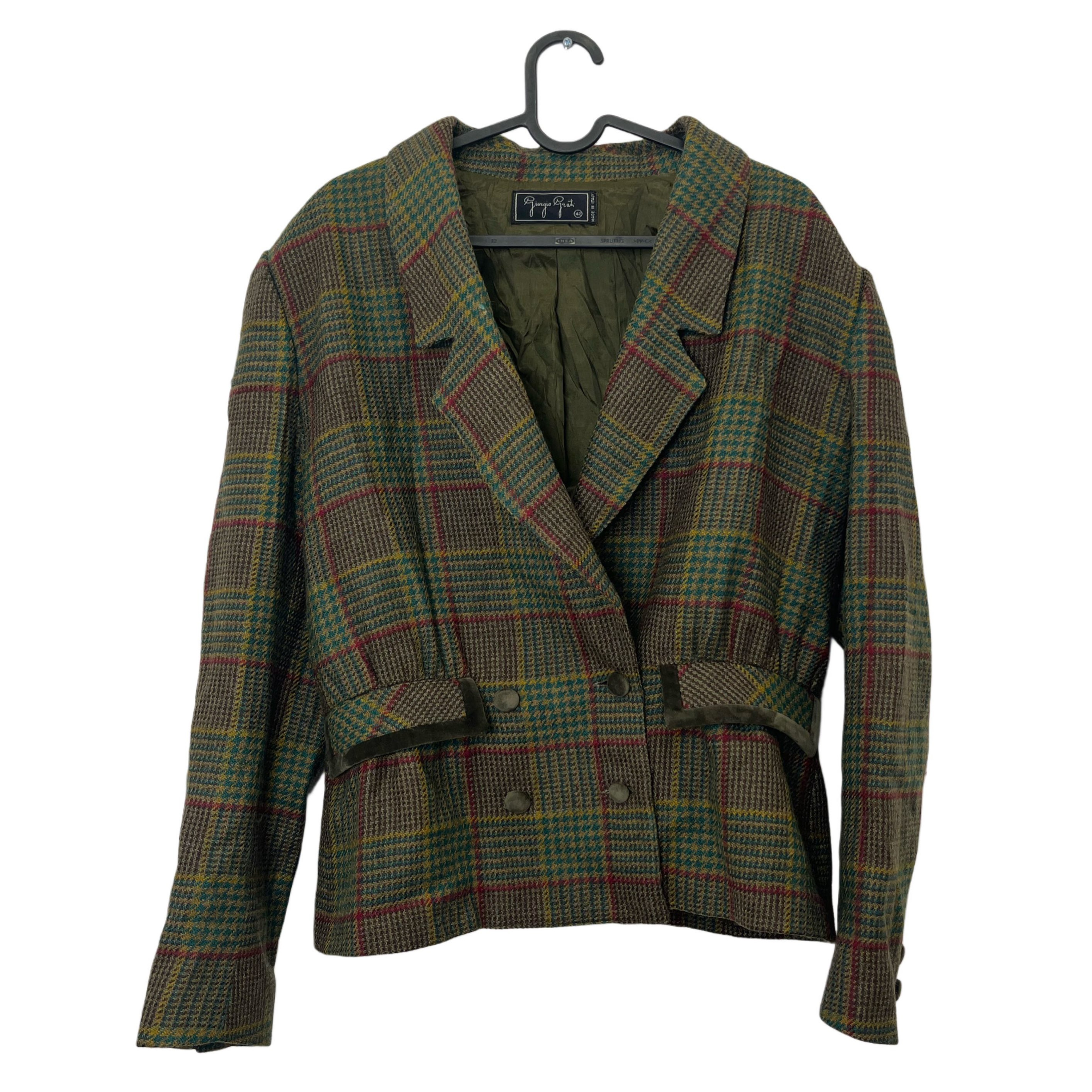 OLIVE CHECK BLAZER VINTAGE OLIVE CHECK BLAZER VINTAGE