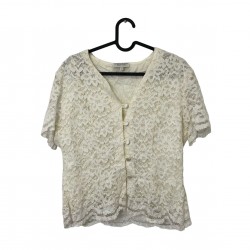 VINTAGE ETAM CREAM BLOUSE 