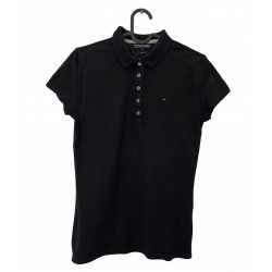 TOMMY HILFIGER BLACK POLO T-SHIRT