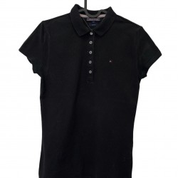 TOMMY HILFIGER BLACK POLO T-SHIRT