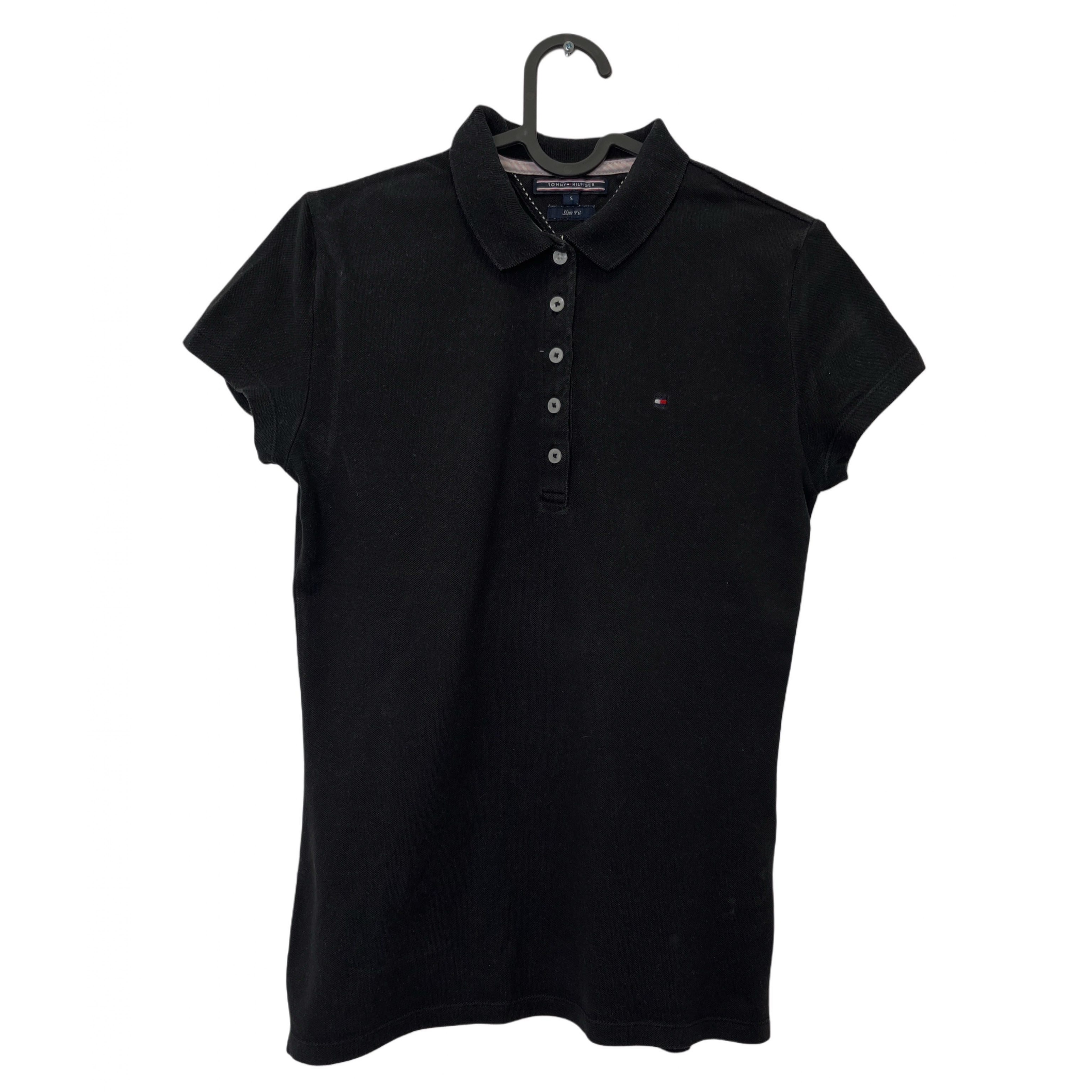 TOMMY HILFIGER BLACK POLO T-SHIRT