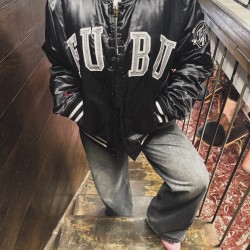 FUBU BLACK BOMBER JACKET