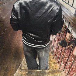 FUBU BLACK BOMBER JACKET
