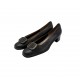 FERRAGAMO BLACK LEATHER LOW HEELS FERRAGAMO BLACK LEATHER LOW HEELS