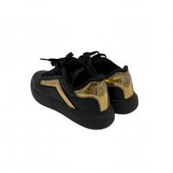 VERSACE BLACK LEATHER SNEAKERS