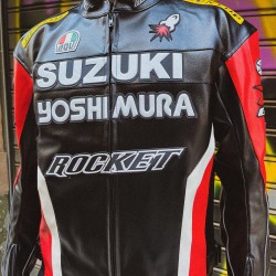 SUZUKI BLACK RACING LEATHER BIKE JACKET