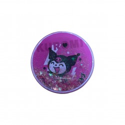 KUROMI ROUND DOUBLE COMPACT MIRROR WITH SEQUINS