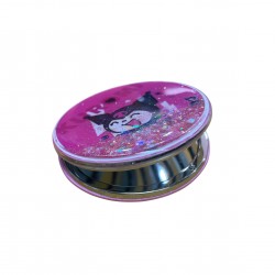 KUROMI ROUND DOUBLE COMPACT MIRROR WITH SEQUINS