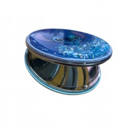 LILO AND STITCH ROUND DOUBLE COMPACT MIRROR WITH SEQUINS
