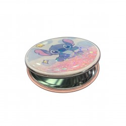 LILO AND STITCH ROUND DOUBLE COMPACT MIRROR WITH SEQUINS