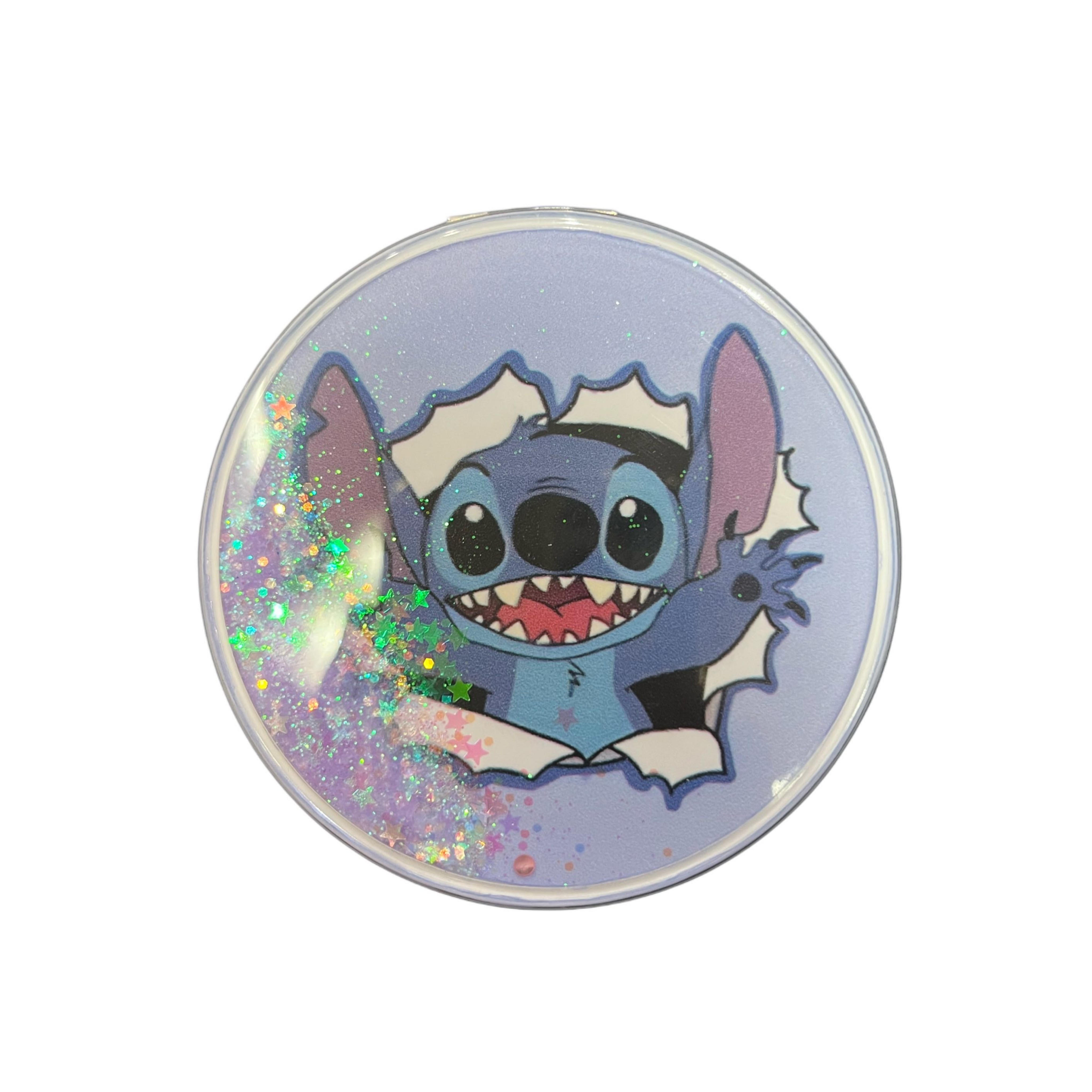 LILO AND STITCH ROUND DOUBLE COMPACT MIRROR WITH SEQUINS