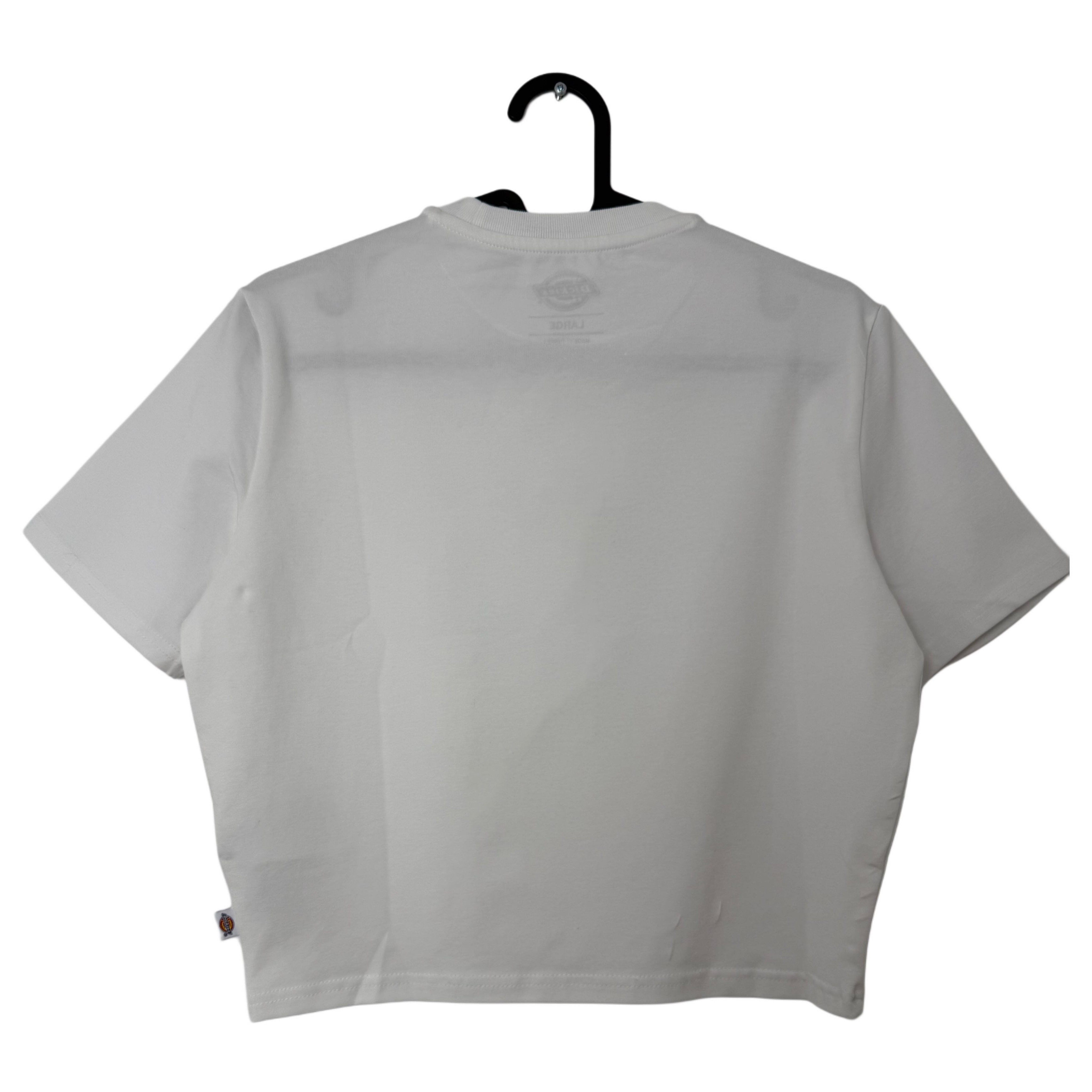 DICKIES WHITE CROP-TOP T-SHIRT DICKIES WHITE CROP-TOP T-SHIRT