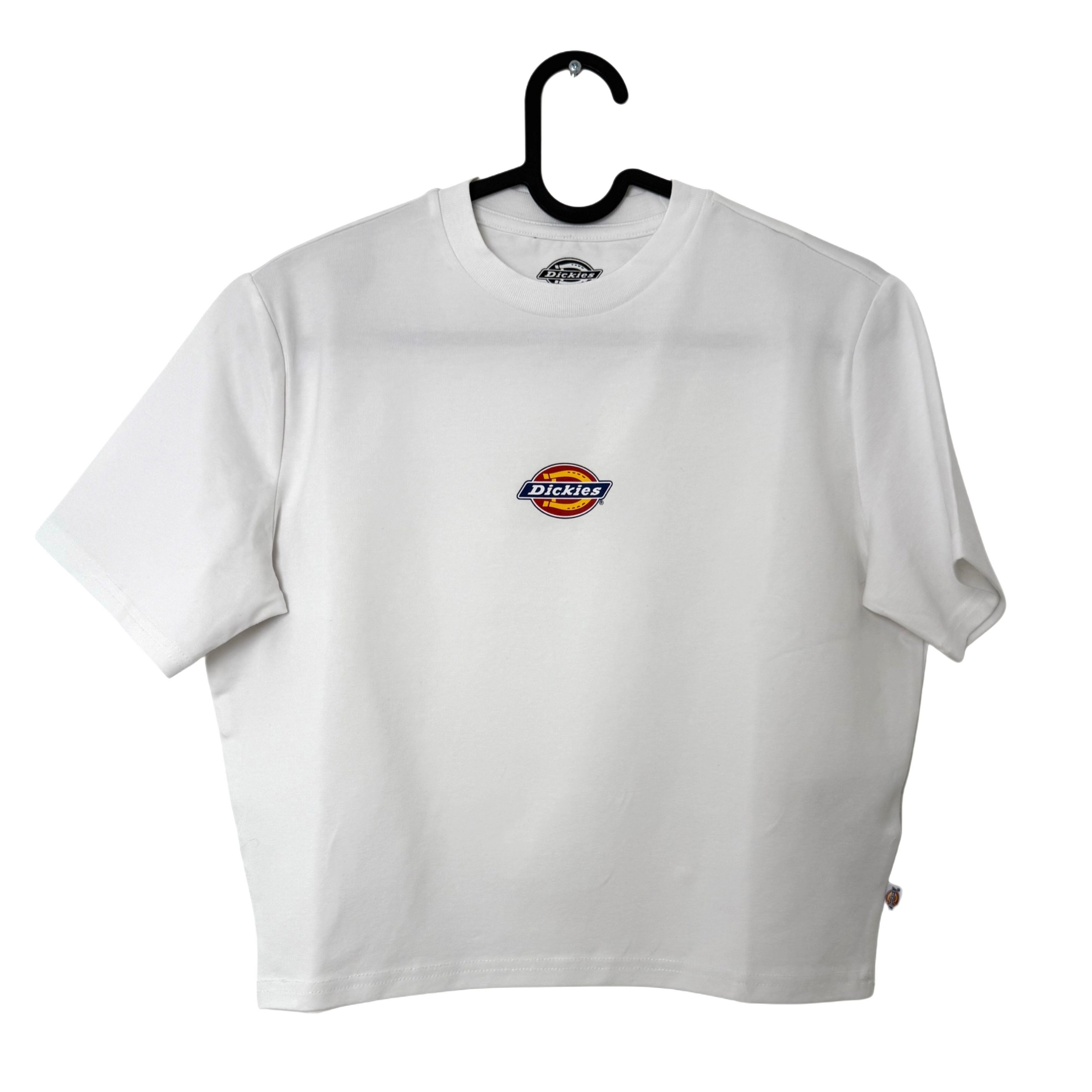 DICKIES WHITE CROP-TOP T-SHIRT DICKIES WHITE CROP-TOP T-SHIRT