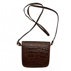 BROWN LEATHER CROSS BODY BAG