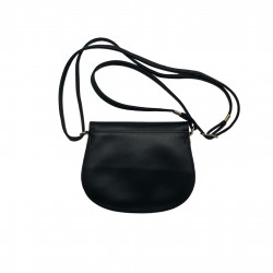 BLACK LEATHER CROSS BODY BAG
