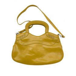 YELLOW LEATHER CROSS BODY BAG