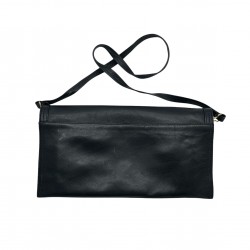 BLACK LEATHER SHOULDER BAG 