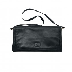 BLACK LEATHER SHOULDER BAG 