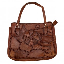 BROWN LEATHER HANDBAG