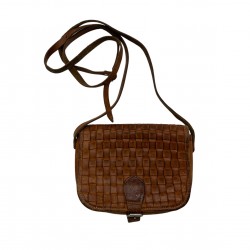 BROWN LEATHER VINTAGE CROSS BODY BAG