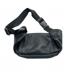 BLACK LEATHER BELT BAG