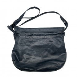 BLACK LEATHER CROSS BODY BAG