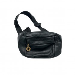 BLACK LEATHER BELT BAG