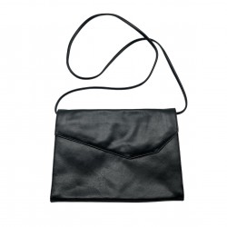 BLACK LEATHER VINTAGE CROSS BODY BAG