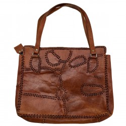 BROWN LEATHER HANDBAG