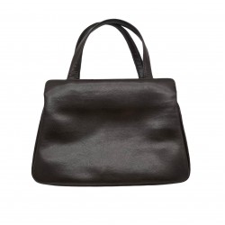 DARK BROWN LEATHER HANDBAG