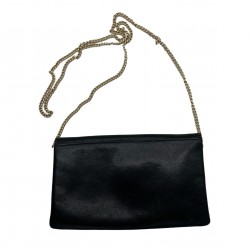 BLACK LEATHER CROSS BODY VINTAGE BAG