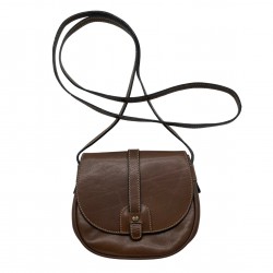 BROWN LEATHER CROSS BODY BAG
