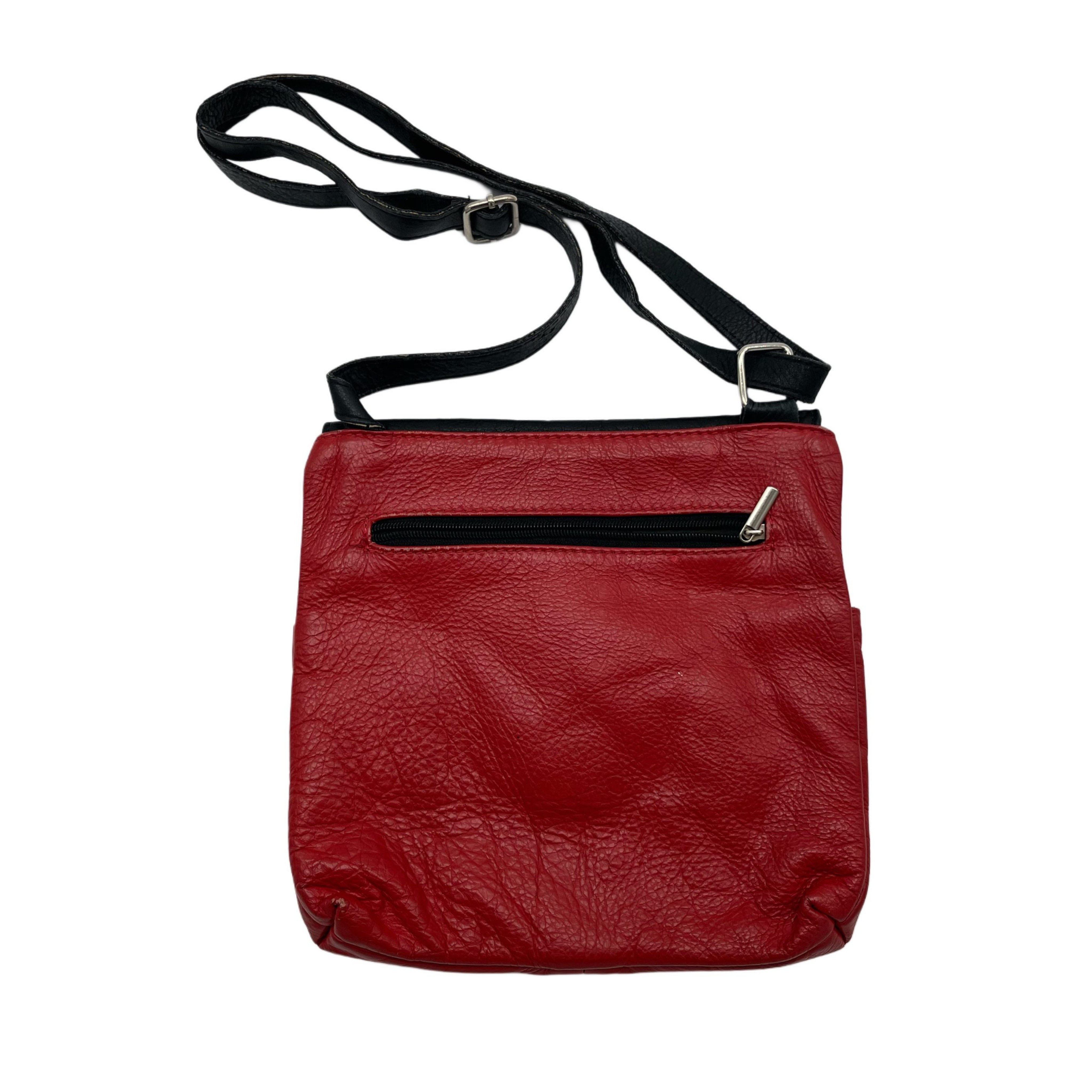 BLACK N RED LEATHER CROSS BODY BAG BLACK N RED LEATHER CROSS BODY BAG