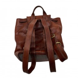 BROWN LEATHER BACKPACK