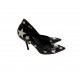DOLCE AND GABBANA BLACK LEATHER STAR PUMPS DOLCE AND GABBANA BLACK LEATHER STAR PUMPS