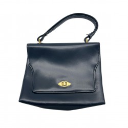 DARK BLUE LEATHER HANDBAG