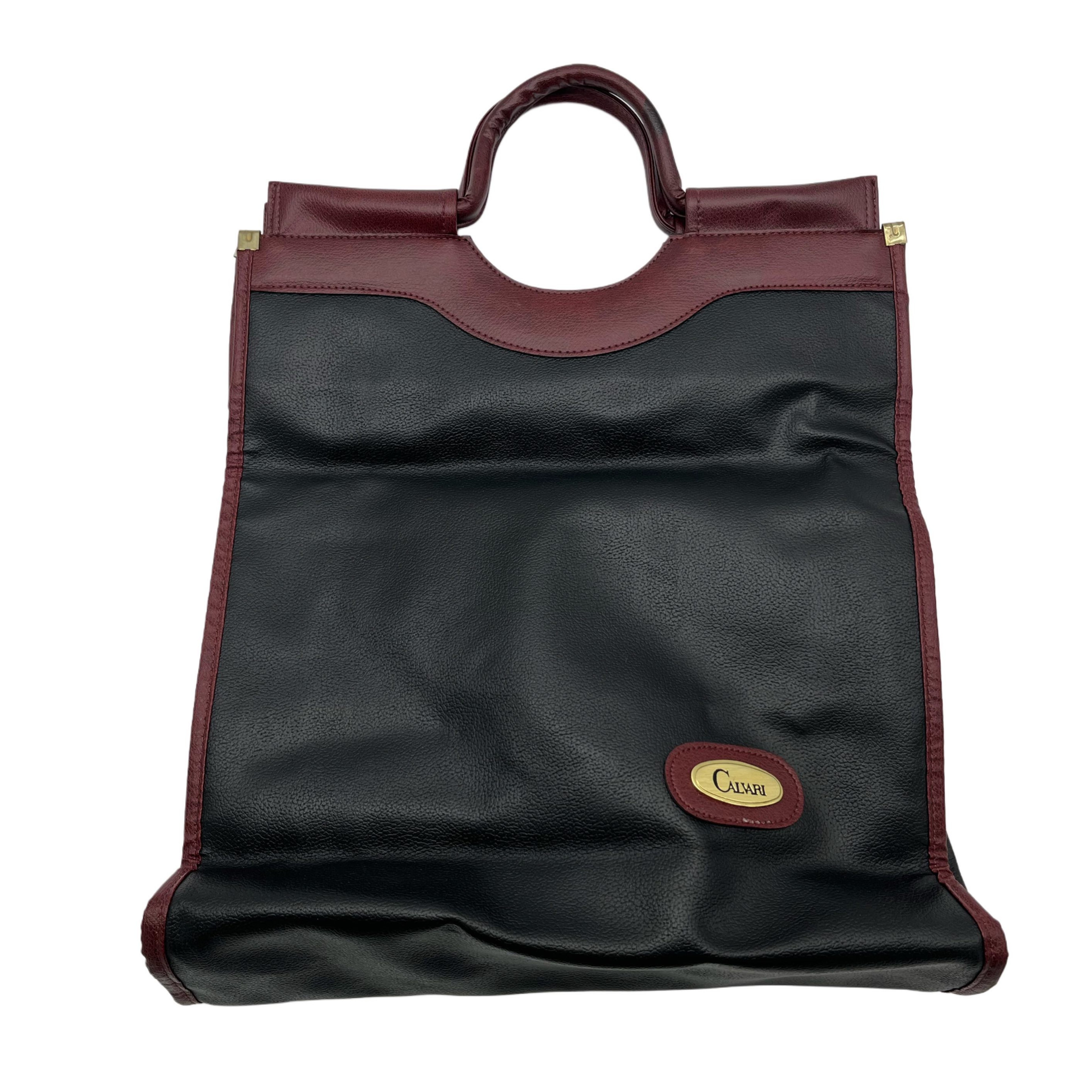 BLACK N DARK RED LEATHER HANDBAG BLACK N DARK RED LEATHER HANDBAG